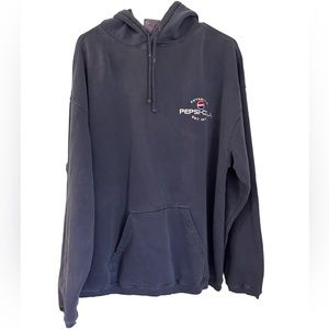 HOODIE Men’s Blue Authentic Pepsi-Cola Signature Front Logo Sz XL